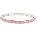 Michele Mies Light Pink Enamel Floral Motif Bangle Bracelet