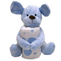Piccolo Bambino Coral Blanket and Big Blue Toy Dog