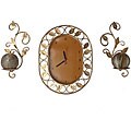 Vine Wall Clock and Sconces Set