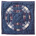 Blue Double Wedding Ring 16-inch Throw Pillows (Set of 2)
