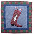Western Santa Boot Throw Pillow with Fillers (Set of 2)