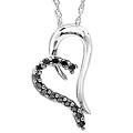 14k Gold 1/5ct TDW Black Diamond Heart Necklace