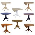 Round 42-inch Drop-leaf Table