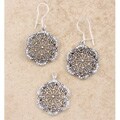 Sterling Silver Cubic Zirconia Floral Jewelry Set (Thailand)