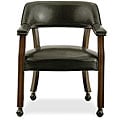 Dark Brown Vinyl Upholstered Caster Chair