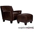angelo:HOME Baxter Brown Renu Leather Arm Chair and Ottoman