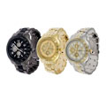 Geneva Platinum Men's Round Face Link Watch