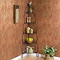 Scrolled Black Corner Etagere