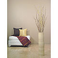 Yellow Forsythia with 27-inch Natural Bamboo Cylinder Floor Vase