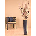 Plum Roses with 27-inch Blue Bamboo Cylinder Floor Vase