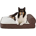 Soft Touch Faux Elephant Skin Brown Bolster Dog Bed
