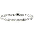 Sterling Silver 'X' and 'O' Diamond Accent Bracelet (J-K,I3)
