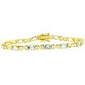 Sterling Silver Blue Topaz X-link Bracelet