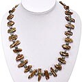 Silver Freshwater Pearl Floral Bead Necklace (Thailand)