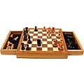 Elegant Inlaid Wood Chess Set
