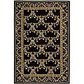 Accommodating roadmap on Wool Pile rugs Hand-carved Black Wool Rug (5' x 7'6)