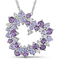 10k Gold Amethyst and Tanzanite Necklace