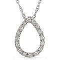 10k White Gold 1/10ct TDW Diamond Teardrop Necklace (H-I, I2-I3)