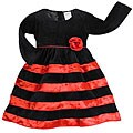 JoJo Designs Girl's Black Velvet and Red Satin Holiday Dress
