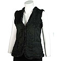 Basic Line Women's Plus Size Black Faux Shearling Vest