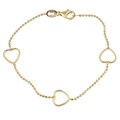 Caribe Gold 14k over Sterling Silver 7-inch Heart Station Bracelet