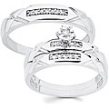 10k White Gold 1/6ct TDW His and Her Wedding Ring Set (H-I, I1)