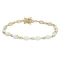 10k Yellow Gold Created Opal Bracelet