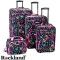Rockland Designer Peace Sign 4-piece Luggage Set