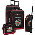 Rockland Deluxe Red Rose 4-piece Luggage Set