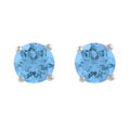Sterling Silver Blue Topaz 7 mm Round Stud Earrings