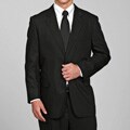 Carlo Lusso Men's Black Tonal 2-button Suit