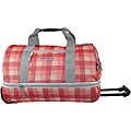 J World 'Stadium' Red Plaid 22-inch Expandable Carry On Rolling Duffel Bag