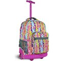 J World 'Sunrise' Squares Neon 18-inch Rolling Backpack