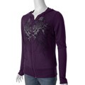 California Bloom Women's Purple Screenprint Hooded Jacket