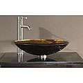 Tempered Glass Metallic Copper Sink Vessel