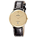 Edox Swiss Men's Les Genevez Ultra Slim Goldtone Case Watch