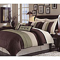 Handcrafted Green Pintuck Faux Silk 8-piece Comforter Set