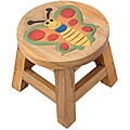 Handmade Acacia Wood Kid's Butterfly Sitting Stool (Thailand)