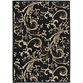 Black/ Brown/ Tan Cafe Rug (5'3 x 7'6)