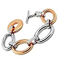 Rose Goldplated Stainless Steel Large Oval Bracelet