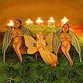 Set of 3 'Angels' Wood Ornaments (Indonesia)