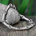 Sterling Silver 'Bamboo' Link Bracelet (Thailand)