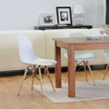 Wood Leg White Accent Chairs (Set of 2)