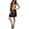 Hand-painted Gold Hibiscus Black Sundress (Indonesia)