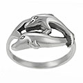 Sterling Silver Double Dolphin Ring