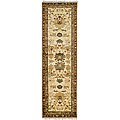 Legacy Hand-knotted Mahal Ivory/ Red Wool Runner (3' x 10')