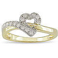 10k Two-tone Gold 1/6ct TDW Diamond Heart Ring (I-J, I2)