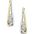 10k Two-tone Gold 1/6ct TDW Diamond Earrings (I-J, I2)