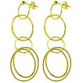 14k Yellow Gold Dangling Oval Earrings
