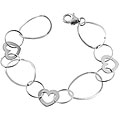 14k White Gold Heart Bracelet